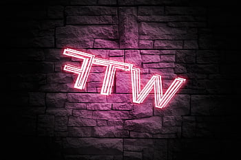 sign, neon, light, wtf, message, quote, letters, word, brick, wall, surprise