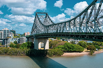 ponte, fiume, orizzonte, natura, edifici, paesaggio urbano, città, grattacieli, architettura, strutture, Brisbane