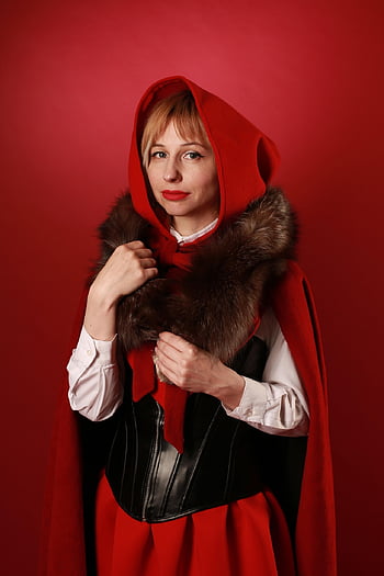 Κοκκινοσκουφίτσα, cosplay, γυναίκα, Απόκριες, γοτθικός, παραμύθι, ενδυμασία, κορίτσι, χαρακτήρας, φαντασία, πορτρέτο