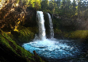 oregon, vodopád, Pacifický Severozápad, voda, modrý, bazén, les, divočina, turistika, skály, cestovat
