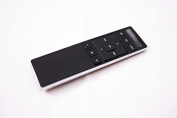 modern clicker, white background, black and white remote, isolated remote, design concepts, technology concepts, remote control, white surface, modern remote, black remote, white background remote
