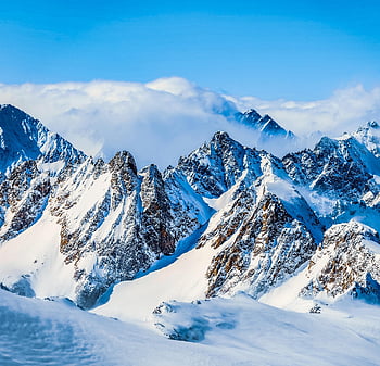 hory, Alpy, sníh, zasněžené hory, vysokohorský, svahy, pohoří, zasněžený, jinovatka, snowscape, horské krajiny