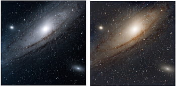 galaxy, Andromeda, stars, space, astronomy, PixInsight, Photoshop, comparison, image processing, editing, contrast