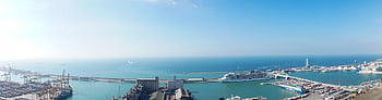 panoráma, loď, přístav, moře, pobřežní, středomoří, oceán, molo, osobní loď, výletní loď, lodní průmysl