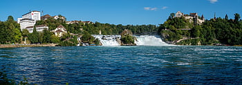 rheinfall, schaffhausen, rhine, switzerland, water, waterfall, spray, landscape