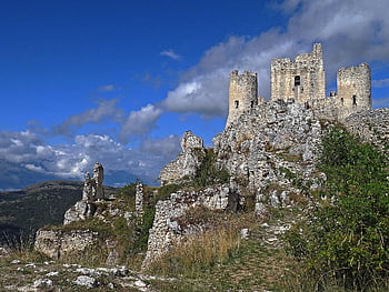 abruzzo, italy, rocca Di Calascio, castle, ruin, summer, nature