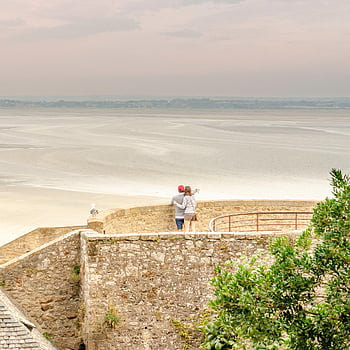 mont saint-michel, Normandiet, slot, landskab, abbedi, milepæl, turistattraktion
