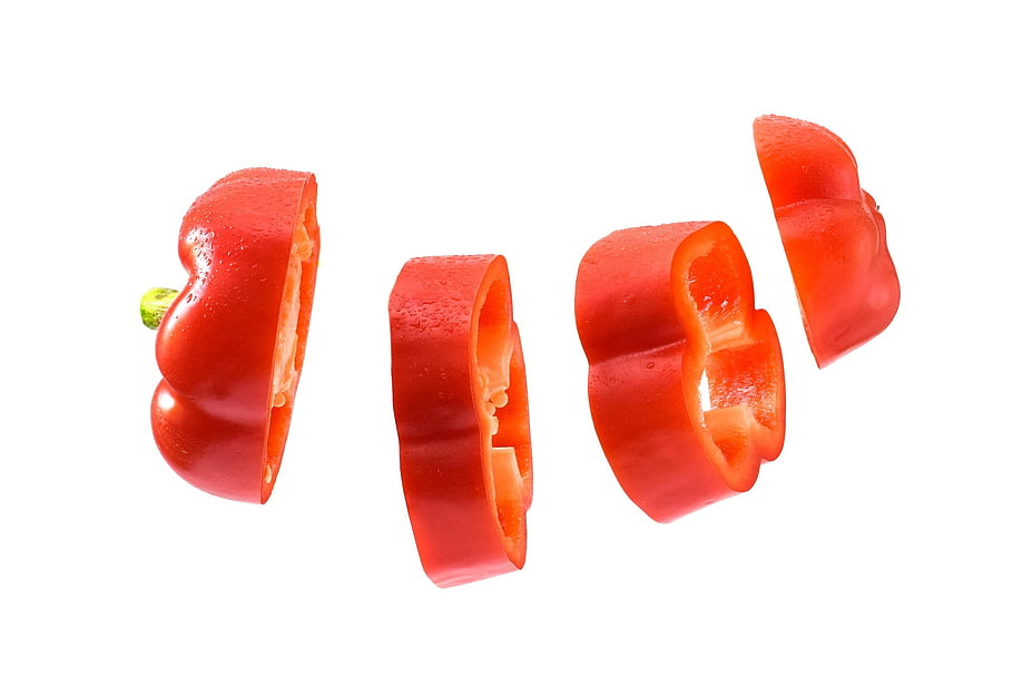 pepř, plátky, zeleniny, paprika, střih, organický, jídlo, zdravý, vitamíny