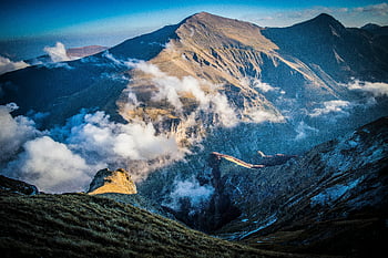 antenn-foto, berg, moln, Monte, Italien, robust toppar, hisnande utsikt, bergslandskap, naturen, bergsfotografering, molnformationer