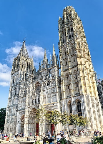 rouen, cathedral, landmark, church, roman Catholic, historical, building, towers, facade, architecture, normandy