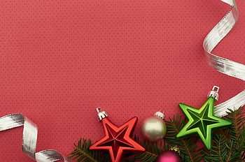 christmas, garland, star, metal, decorations, december, seasonal, xmas, tree, green, background