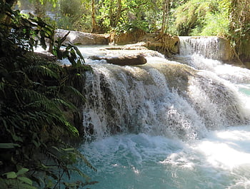 Laos, kuang-if, podzim, kaskáda, voda, džungle, řeka, povodí, krajina