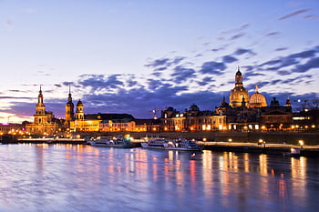 dresden, at Night, architecture, semper Opera House, historical, saxony, building, lighting, lights, city, flow
