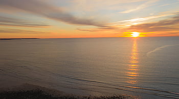 ocean, sunset, sea, evening, water, sun, nature, landscape, summer, sunrise, horizon