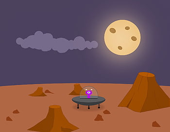 planeta, extraterrestre, ciencia ficción, nave espacial, extraño, invasión, Luna, cráteres, diseño, dibujos animados, dibujo