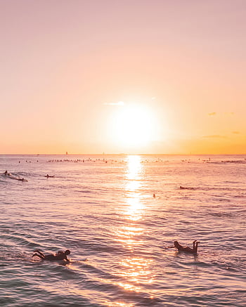surfing, sunset, ocean, summer vibes, surfers, waves, sea, people, beach, evening, recreation