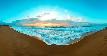 pláž, svítání, ráno, nebe, horizont, hawaii, pár, Věda, krajina, observatoř, výzkum