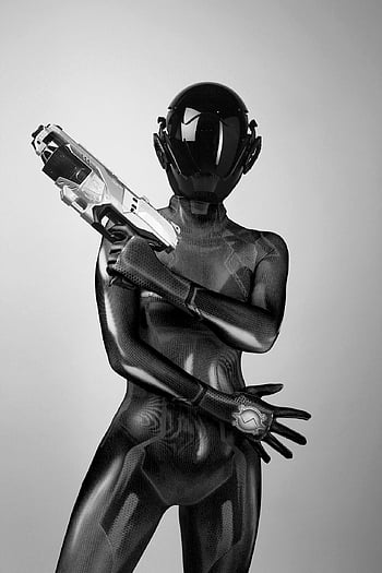 žena, cosplay, kostým, robot, cyberpunk, fantazie, zbraně, voják, budoucnost, android, bot