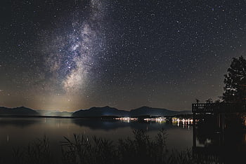 Linnunrata, maailmankaikkeus, yötaivas, galaksi, tähtitiede, tähdet, astrophotography, yö-, Chiemsee, Baijeri, maisema