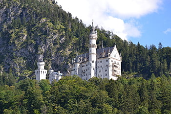linna, Kristin, neuschwansteinin linna, Füssen, Allgäu, keiju linna, Saksa, Baijeri, arkkitehtuuri, luonto, rakennus