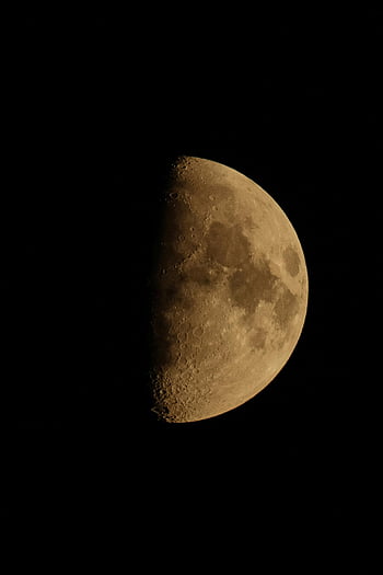 půlměsíc, černá noční obloha, Obrázek s vysokým rozlišením, měsíční krátery, Podrobný měsíc, noční obloha, měsíční povrch, povrch měsíce, nebeské tělo, astronomie, Lunární krátery