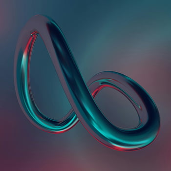Symbol nekonečna, digitální umělecká díla, Kovová nekonečno smyčka, lesklý povrch, Hladká textura, abstraktní design, moderní umění, 3D vykreslování, Infinity Loop, digitální umění, kovové umění