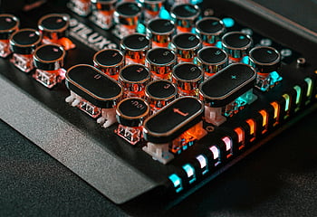 メカニカルキーボード、 閉じる、 レトロ、 RGBバックライト、 丸キー、 カラフル、 ユニークなデザイン、 キーボードキー、 クローズアップ写真、 ゲーミングキーボード、 レトロキーボード