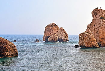 Afroditina skála, pláž, Kypr, paphos, krajina, scenérie, Příroda, pobřeží, moře, petra tou romiou, turistická atrakce