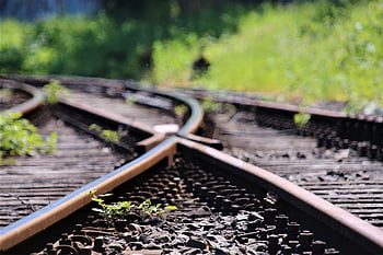 rails, soft, tracks, railroad, rail Transport, junction, track, crossing, transport, traffic, gravel
