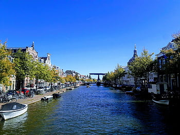 leiden, hodina Země, kanál, Nizozemí, voda, krajina, venkov, budova, Holandsko, architektura, holandský