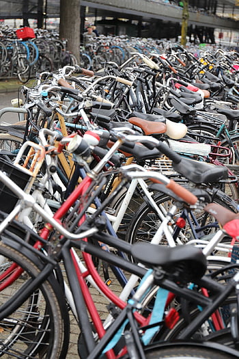 amsterdam, bikes, netherlands, city, bicycle, europe, street, urban, bike, holland, gray Bike