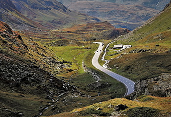 turn, nature, mountains, rocks, highway, alp, the Height Of The, julierpass, travel, way, high