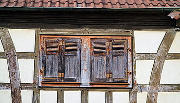 window, old, truss, building, architecture