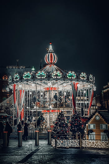 carousel, park, rides, carnival, theme Park, merry Go Round, night, evening, amusement Park