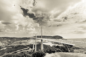 Viadukt, Millau, die Architektur, Brücke, Frankreich, Säule, modern, Midi-Pyrénées, Draht, Leichentuch, Sommer-