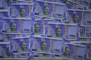 rupie indiane, 100 note di rupia, Mahatma Gandhi, Reserve Bank of India, prosperità, economia, moneta, Vista dettagliata, abbondanza, superficie, i soldi
