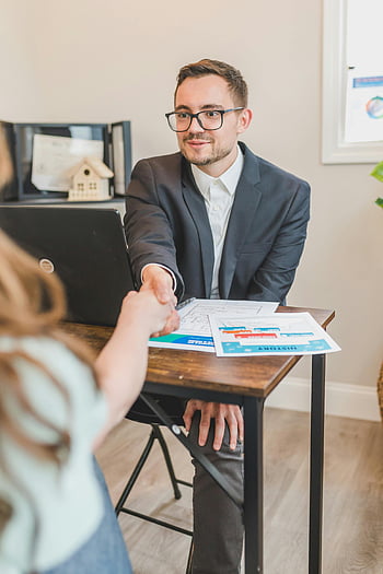 real estate agent, property deal, shaking hands, client, indoor, suit, deal papers, business meeting, real estate, professional, handshake