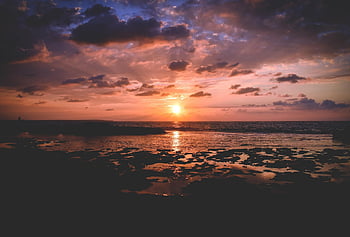 tramonto, sole, nuvole, mare, scenario, crepuscolo, pomeriggio, natura, Generato da Ai