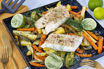Ryba, filé, zelenina, Příroda, červená ryba, recept, kuchařka, jídlo