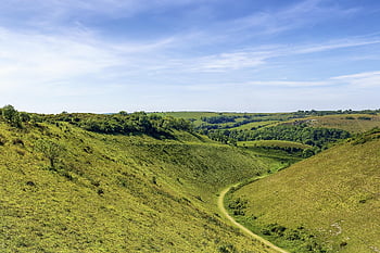 diavoli diga, Sussex, gesso, periodo cretaceo, erosione, Downs del sud, Inghilterra, fiducia nazionale, il Weald, forte collina, età del ferro
