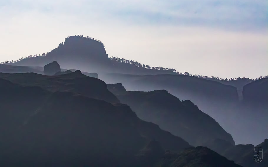 Gran canaria, Morro de Pajonales, RISCO Palmés, Artenara, cima della montagna, paesaggio, Spagna, isole Canarie, Barrio acusa Verde, El Toscón, bellezza naturale
