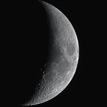 ワックスがけ三日月、 月、 天体写真、 2019年、 1250mm、 ASI183MC、 夜空、 天の、 月面、 クレーター、 大晦日