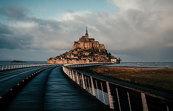 mont saint michel, tapeta na zeď, hrad, mac tapetu, Tapeta 1920x1080, zámek, moře, krásná tapeta, Tapeta zdarma, cestovní ruch, plné hd tapetu