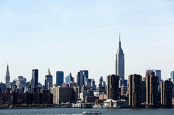 Empire State binası, new york şehir manzarası, açık mavi gökyüzü, ikonik dönüm noktası, şehir manzarası, Cityscape, Manhattan, gökdelenler, seyahat fotoğrafçılığı, turist çekiciliği, New York City View