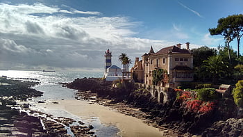 cascais, Πορτογαλία, θάλασσα, ατλαντικός, ακτή, νερό, φάρος