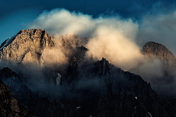 mountain, mount Hotaka, sunset, clouds, rock Wall, precipitous, landscape, mountain Hut, hotakadake, chubu Mountain National Park, nature