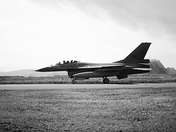 grayscale fighter jet, take off, black and white, military aviation, runway, aircraft, jet, military jet, fighter plane, aviation, monochrome