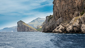 mallorca, ostrov, Severní pobřeží, baleárské ostrovy, moře, pobřeží, krajina, vzdálený, Skála, voda, vlna