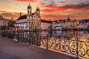 město, soumrak, cestovat, Příroda, cestovní ruch, Evropa, švýcarsko, vojtěška, architektura, budova, kostel