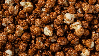 karamelový popcorn, detailní záběr, Bohatá textura, Delicious Snack, Popcorn Textura, karamelový povlak, sladký popcorn, Svačina, Popcorn detail-up, Karamelové svačiny, popcorn pochoutka